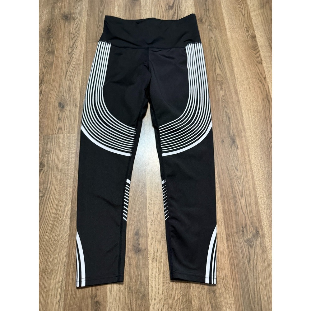 Dyce Active Pants Women's Size Medium Black White Pull On Leggings High Rise
